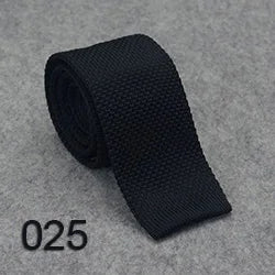 HUISHI Slim fashion Knitted ties for men 5.5 cm solid Black White Gray Blue Burgundy Knitted tie