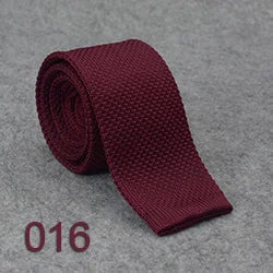 HUISHI Slim fashion Knitted ties for men 5.5 cm solid Black White Gray Blue Burgundy Knitted tie