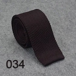 HUISHI Slim fashion Knitted ties for men 5.5 cm solid Black White Gray Blue Burgundy Knitted tie