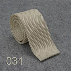 HUISHI Slim fashion Knitted ties for men 5.5 cm solid Black White Gray Blue Burgundy Knitted tie