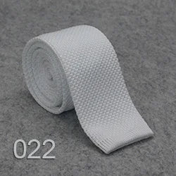 HUISHI Slim fashion Knitted ties for men 5.5 cm solid Black White Gray Blue Burgundy Knitted tie