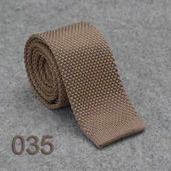 HUISHI Slim fashion Knitted ties for men 5.5 cm solid Black White Gray Blue Burgundy Knitted tie