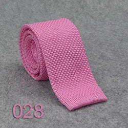 HUISHI Slim fashion Knitted ties for men 5.5 cm solid Black White Gray Blue Burgundy Knitted tie