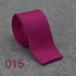 HUISHI Slim fashion Knitted ties for men 5.5 cm solid Black White Gray Blue Burgundy Knitted tie