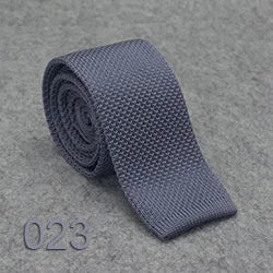 HUISHI Slim fashion Knitted ties for men 5.5 cm solid Black White Gray Blue Burgundy Knitted tie