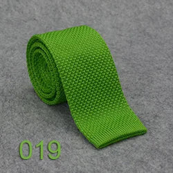 HUISHI Slim fashion Knitted ties for men 5.5 cm solid Black White Gray Blue Burgundy Knitted tie