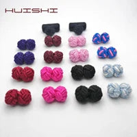 HUISHI Slim fashion Knitted ties for men 5.5 cm solid Black White Gray Blue Burgundy Knitted tie