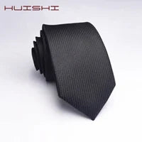 HUISHI Slim fashion Knitted ties for men 5.5 cm solid Black White Gray Blue Burgundy Knitted tie