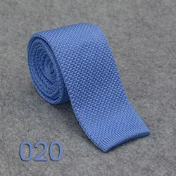 HUISHI Slim fashion Knitted ties for men 5.5 cm solid Black White Gray Blue Burgundy Knitted tie