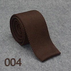 HUISHI Slim fashion Knitted ties for men 5.5 cm solid Black White Gray Blue Burgundy Knitted tie