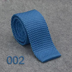 HUISHI Slim fashion Knitted ties for men 5.5 cm solid Black White Gray Blue Burgundy Knitted tie