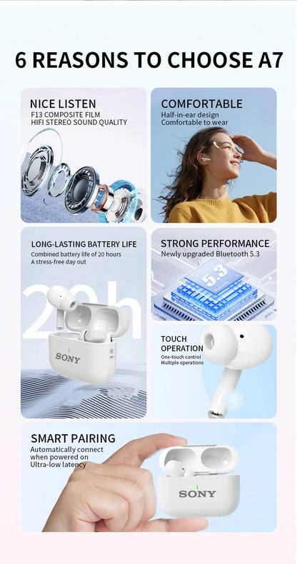 SONY Bluetooth Headset In-Ear Wireless Sport HiFI Earphone Game TWS Earbuds For iOS Android Samsung Huawei Xiaomi OPPO Vivo