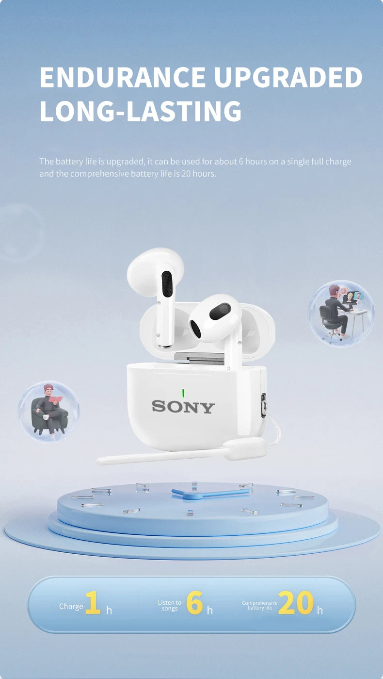 SONY A6 Pro Wireless Bluetooth Headset In-Ear Extra Bass Earbud HiFI Stereo Game Sport Earphone Headphones with Mic