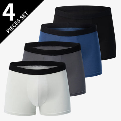 4 Pack European and American Size MEN'S Printed Fashion Boyshort Comfortable MEN'S Waist plus Size Underwear Sexy Swimming Trunk