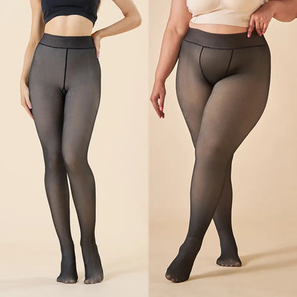 Thermal Tights Leggings Women Winter Fleece Velvet Thermo Stockings High Waist Elastic Slim Sexy Translucent Pantyhose