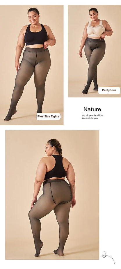 Thermal Tights Leggings Women Winter Fleece Velvet Thermo Stockings High Waist Elastic Slim Sexy Translucent Pantyhose