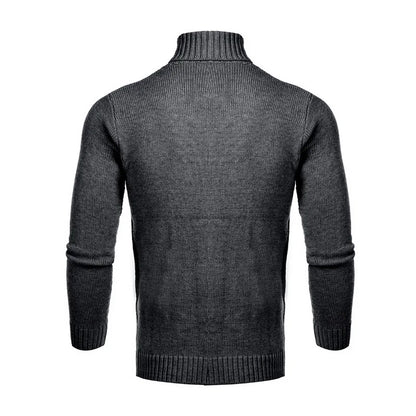 Autumn and Winter Men's Warm Sweater Long Sleeve Turtleneck Sweater Retro Knitted Sweater Pullover Sweater