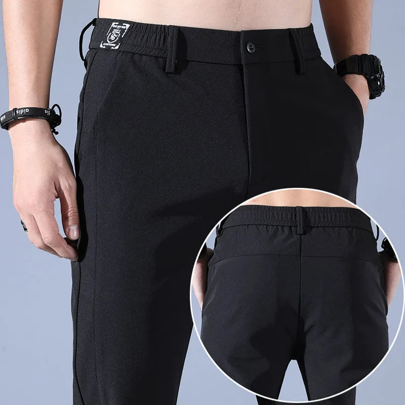 Pants men's high street trendy ins trendy brand design sense niche cropped pants straight leg casual pants