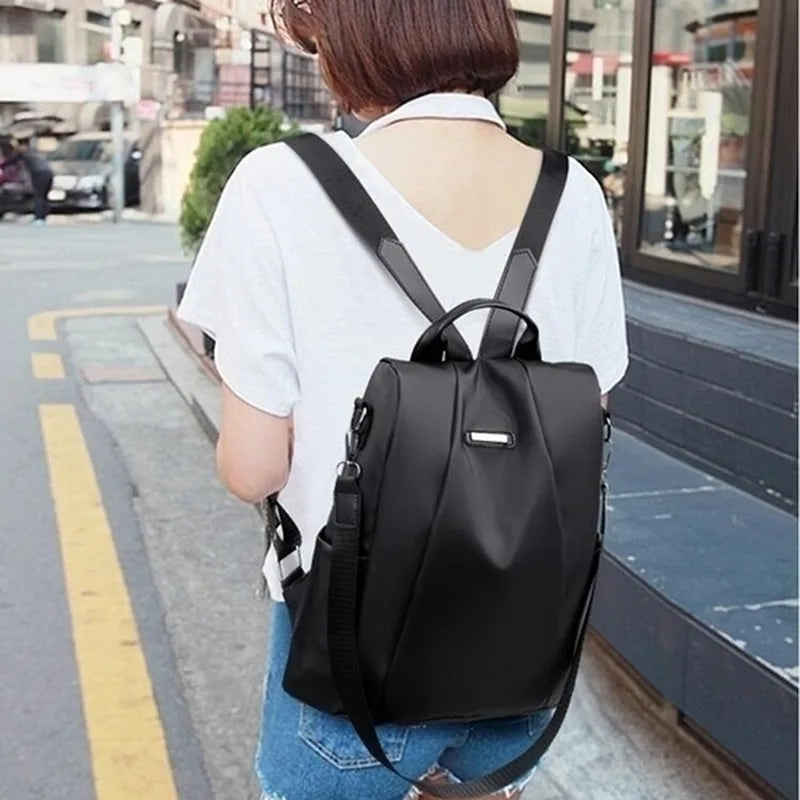 Women's Backpack Casual Nylon Solid Color School Bag Fashion Detachable Shoulder Strap Shoulder Bag Mochila Femenina