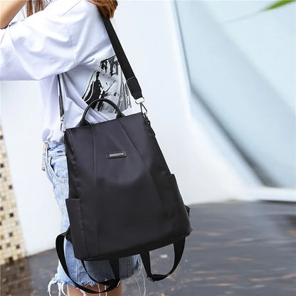 Women's Backpack Casual Nylon Solid Color School Bag Fashion Detachable Shoulder Strap Shoulder Bag Mochila Femenina