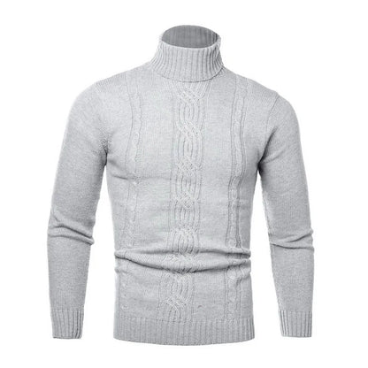 Autumn and Winter Men's Warm Sweater Long Sleeve Turtleneck Sweater Retro Knitted Sweater Pullover Sweater