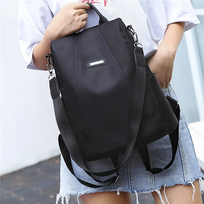 Women's Backpack Casual Nylon Solid Color School Bag Fashion Detachable Shoulder Strap Shoulder Bag Mochila Femenina