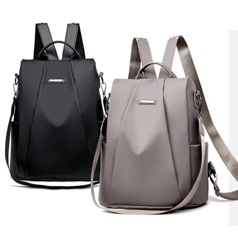 Women's Backpack Casual Nylon Solid Color School Bag Fashion Detachable Shoulder Strap Shoulder Bag Mochila Femenina