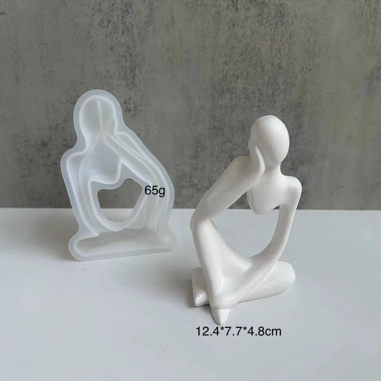 DIY Thinker Statue Silicone Mold 3D Nordic Art Abstract Human Body Plaster Ornament Mould Epoxy Resin Handicraft Mold Home Decor