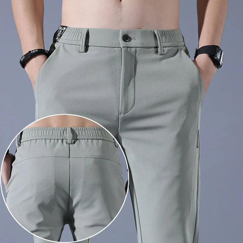 Pants men's high street trendy ins trendy brand design sense niche cropped pants straight leg casual pants