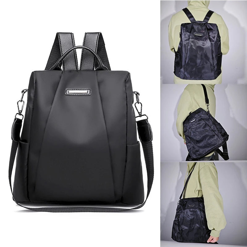 Women's Backpack Casual Nylon Solid Color School Bag Fashion Detachable Shoulder Strap Shoulder Bag Mochila Femenina