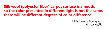 VIKAMA Silk Wool Rugs Children's Room Living Room Bedroom Tie-Dye Non-Slip Washable Machine Washable Carpet Mats