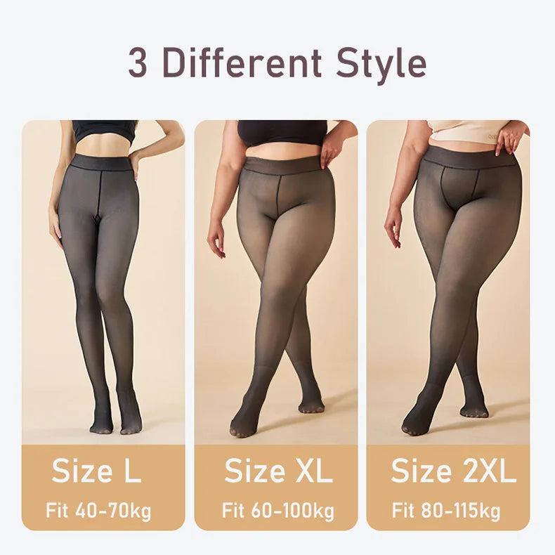 Thermal Tights Leggings Women Winter Fleece Velvet Thermo Stockings High Waist Elastic Slim Sexy Translucent Pantyhose