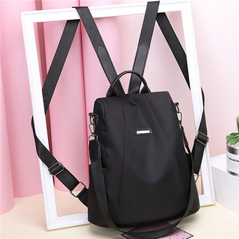 Women's Backpack Casual Nylon Solid Color School Bag Fashion Detachable Shoulder Strap Shoulder Bag Mochila Femenina