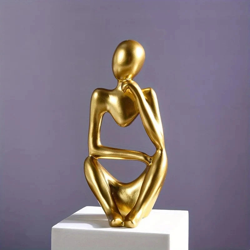 Modern Nordic Abstract Thinker Statue Resin Figurine Office Home Decoration Desktop Decor Crafts Art Mini Sculpture Accessories