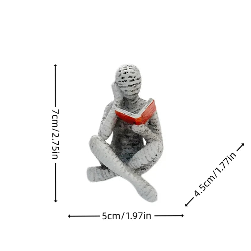 1Pc, Reading Paper Pulp Woman Thinker Statue Decoration, Creative Art Design Modern Home Office Bookshelf Tv Cabinet Accessories Desk Decoration Gifts