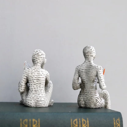 1Pc, Reading Paper Pulp Woman Thinker Statue Decoration, Creative Art Design Modern Home Office Bookshelf Tv Cabinet Accessories Desk Decoration Gifts