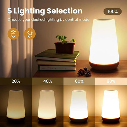 13 Color Changing Night Light RGB Remote Control Touch Dimmable Lamp Portable Table Bedside Lamps USB Rechargeable Night Lamp