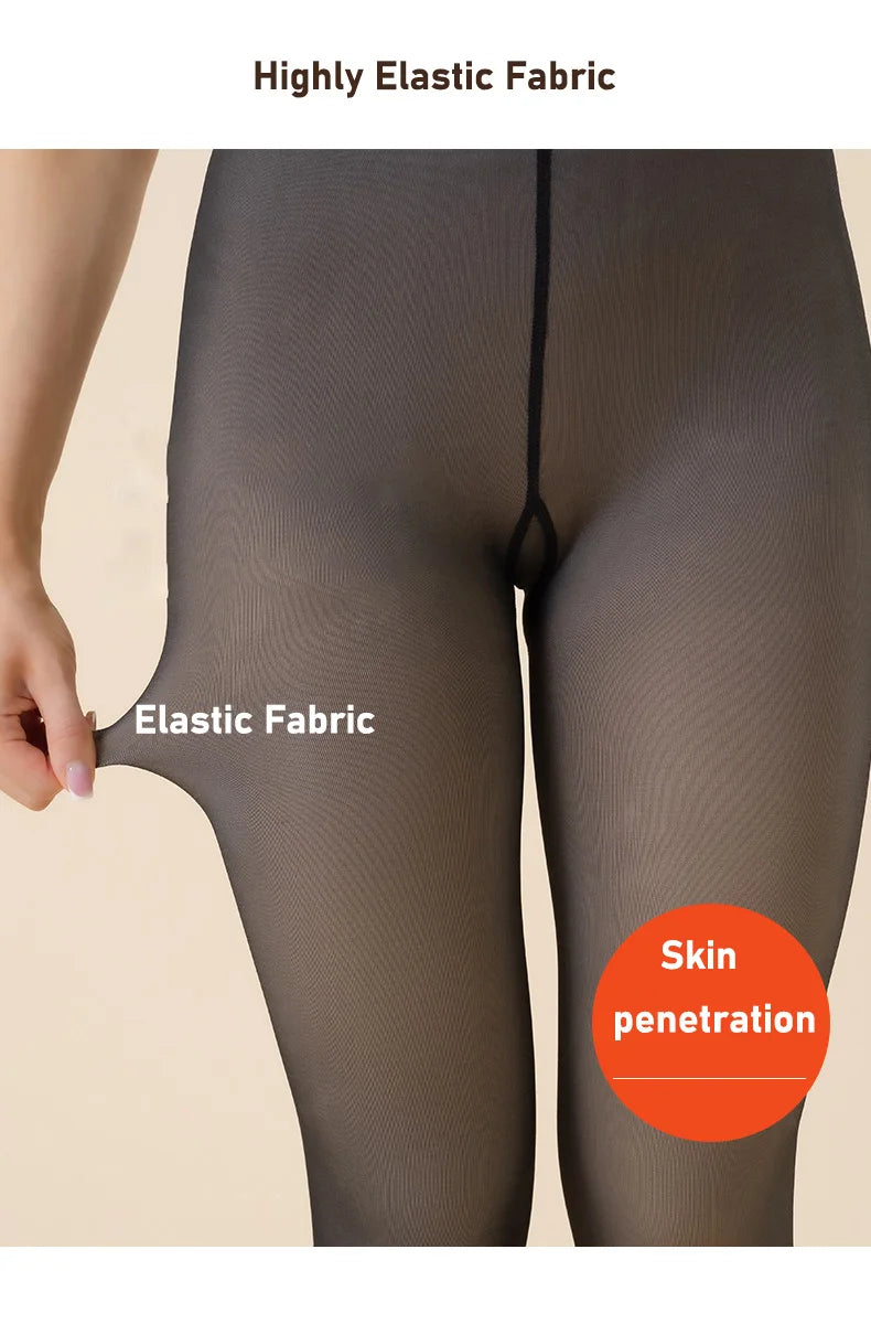 Thermal Tights Leggings Women Winter Fleece Velvet Thermo Stockings High Waist Elastic Slim Sexy Translucent Pantyhose