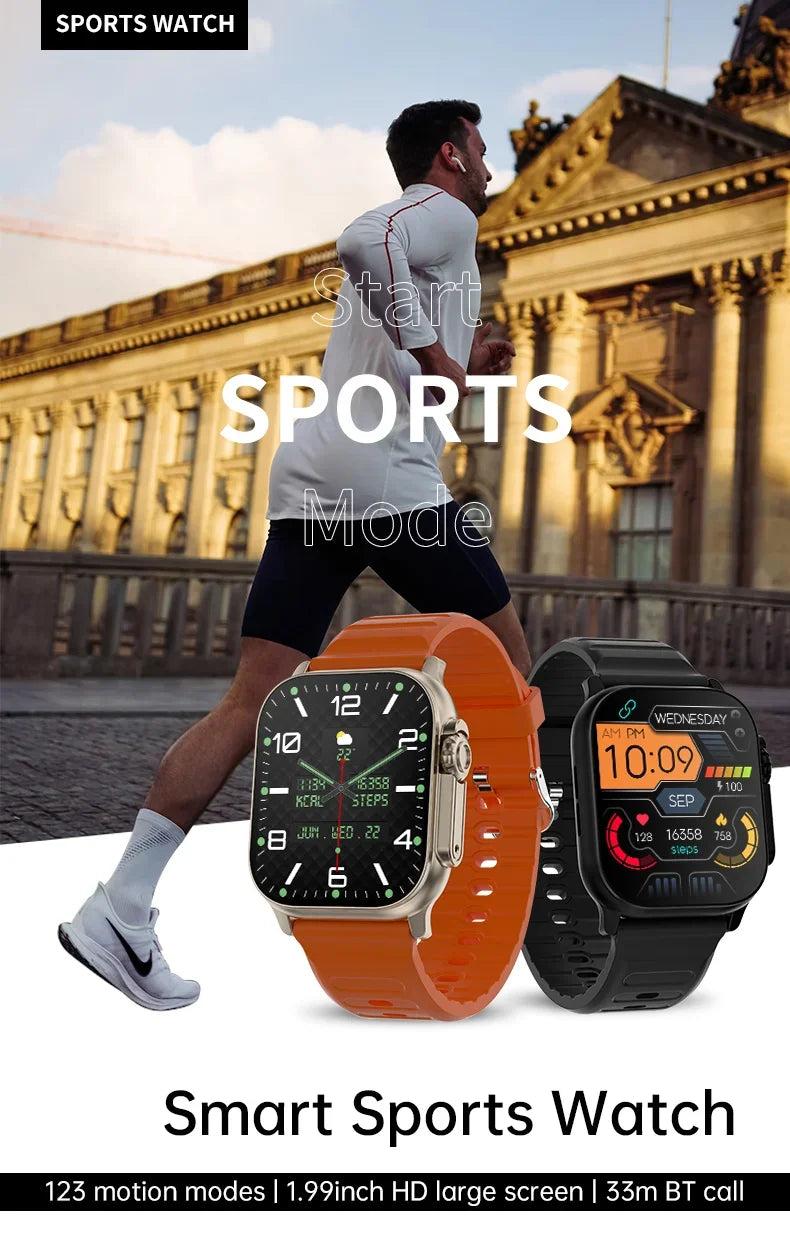 2024 T800 Ultra 2 Smart Watch Men 49mm Series 8 2.3 "AMOLED Screen NFC Compass Waterproof For Apple Watch IWO Ultra 8 Smartwatch