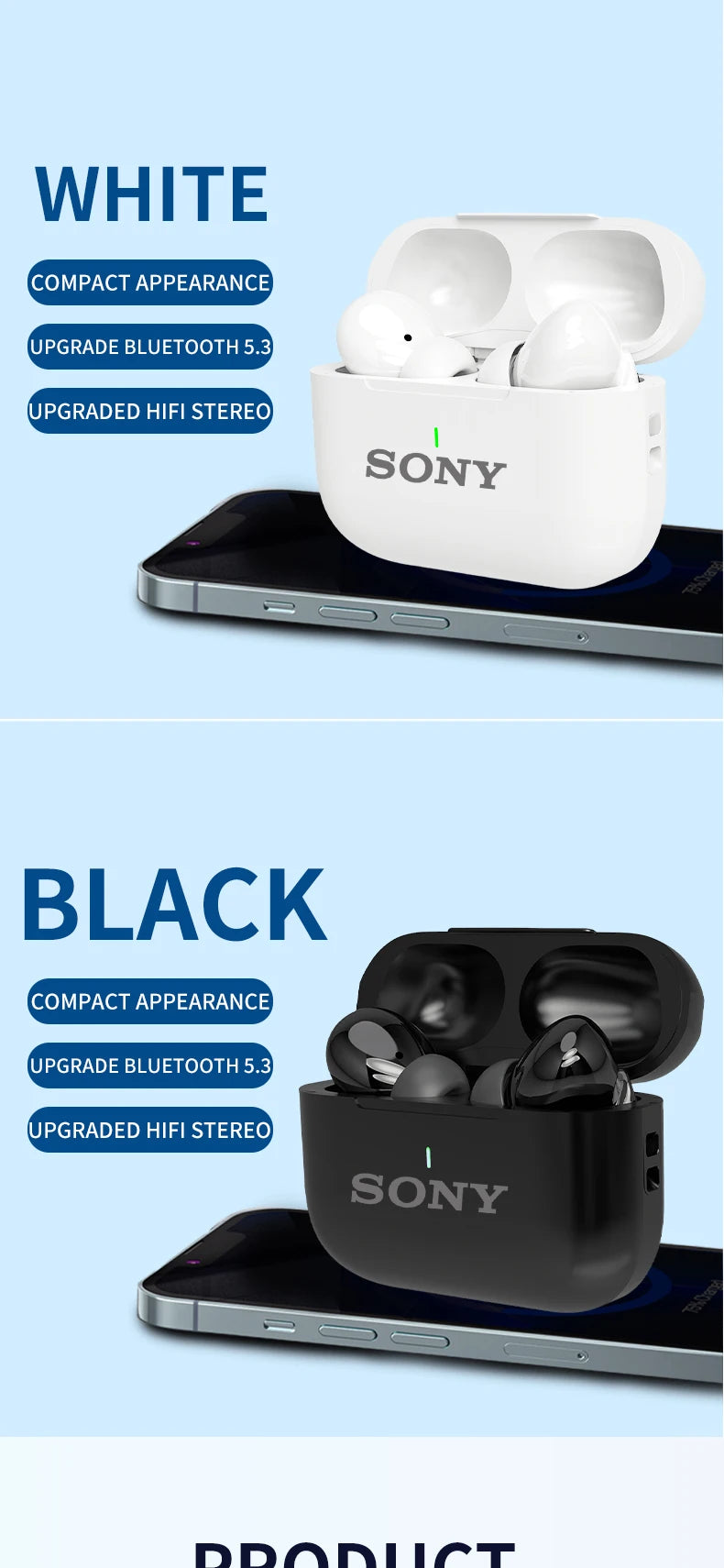 SONY Bluetooth Headset In-Ear Wireless Sport HiFI Earphone Game TWS Earbuds For iOS Android Samsung Huawei Xiaomi OPPO Vivo