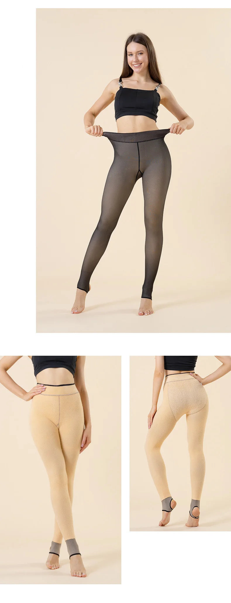 Thermal Tights Leggings Women Winter Fleece Velvet Thermo Stockings High Waist Elastic Slim Sexy Translucent Pantyhose