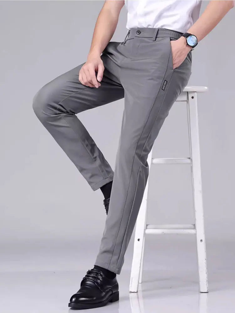 Pants men's high street trendy ins trendy brand design sense niche cropped pants straight leg casual pants